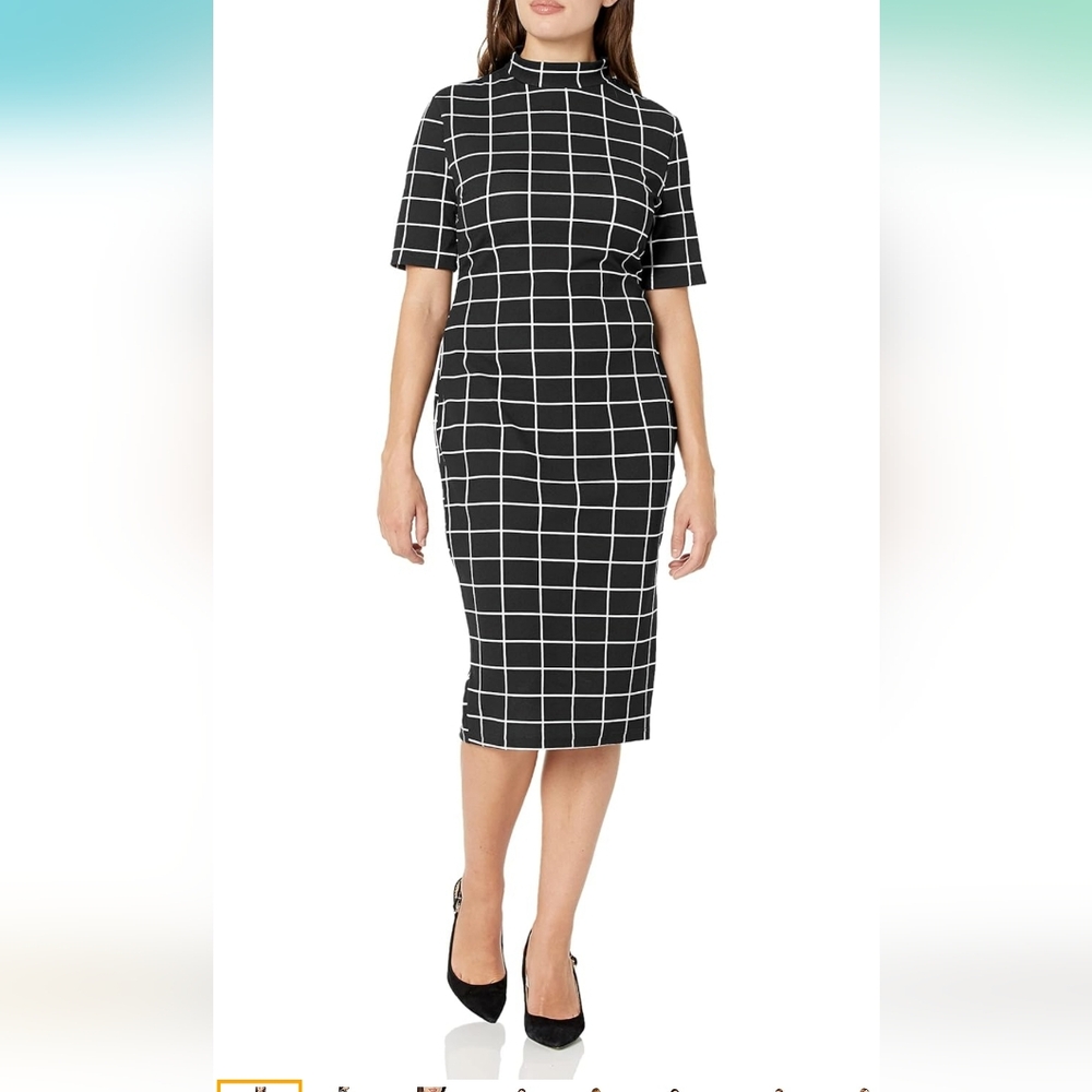 Women’s bodycon dress black and white 3x